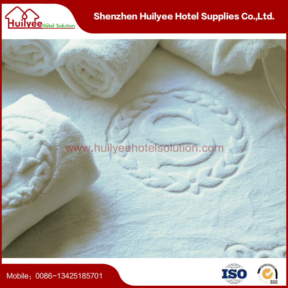 white jacquard hotel  bath towel