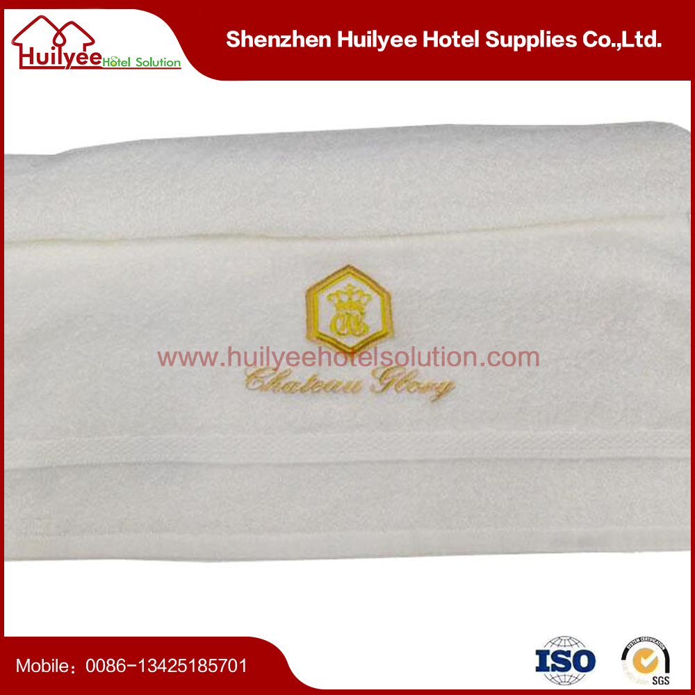 White embroidery hotel bulk bath towel