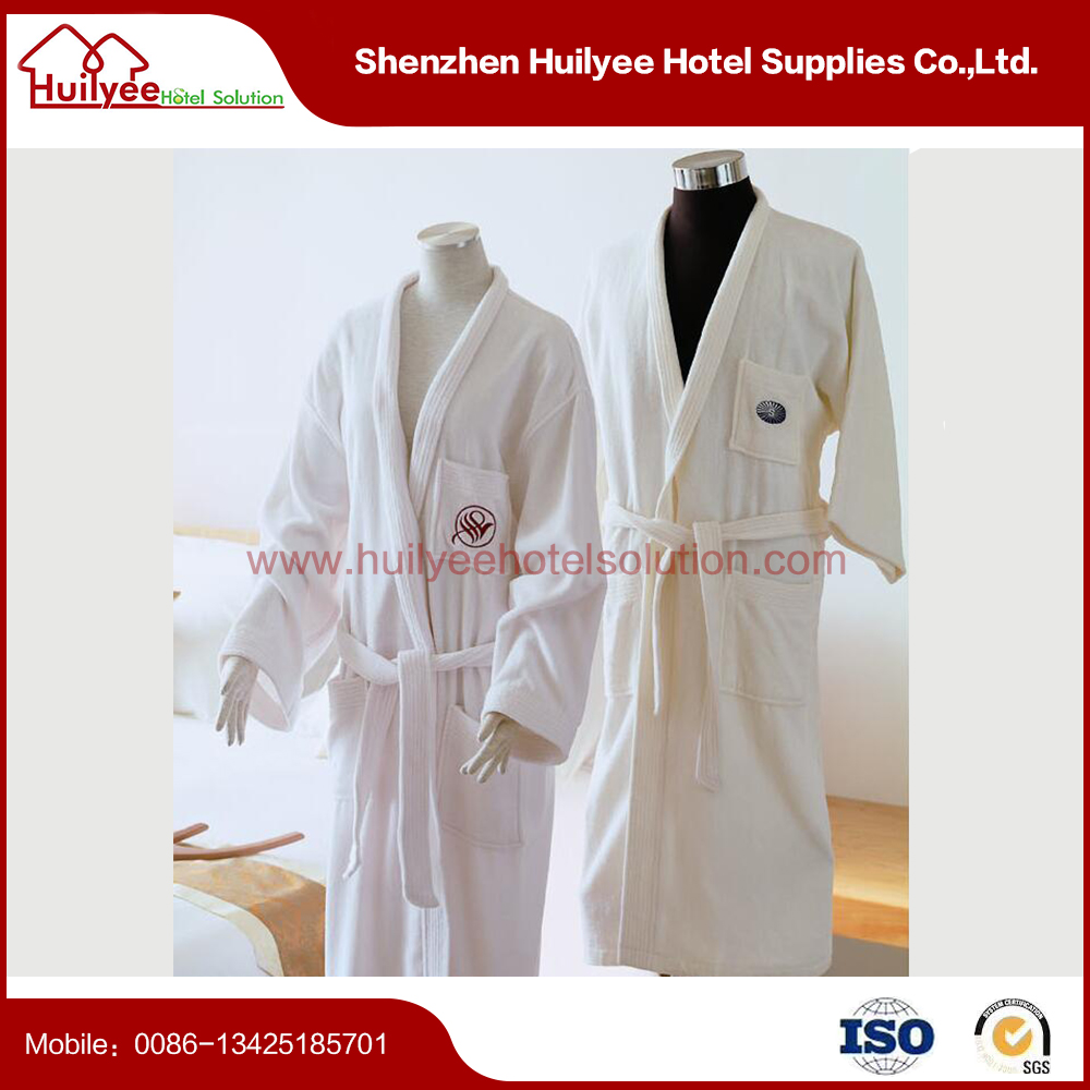 White hotel luxury velvet robe