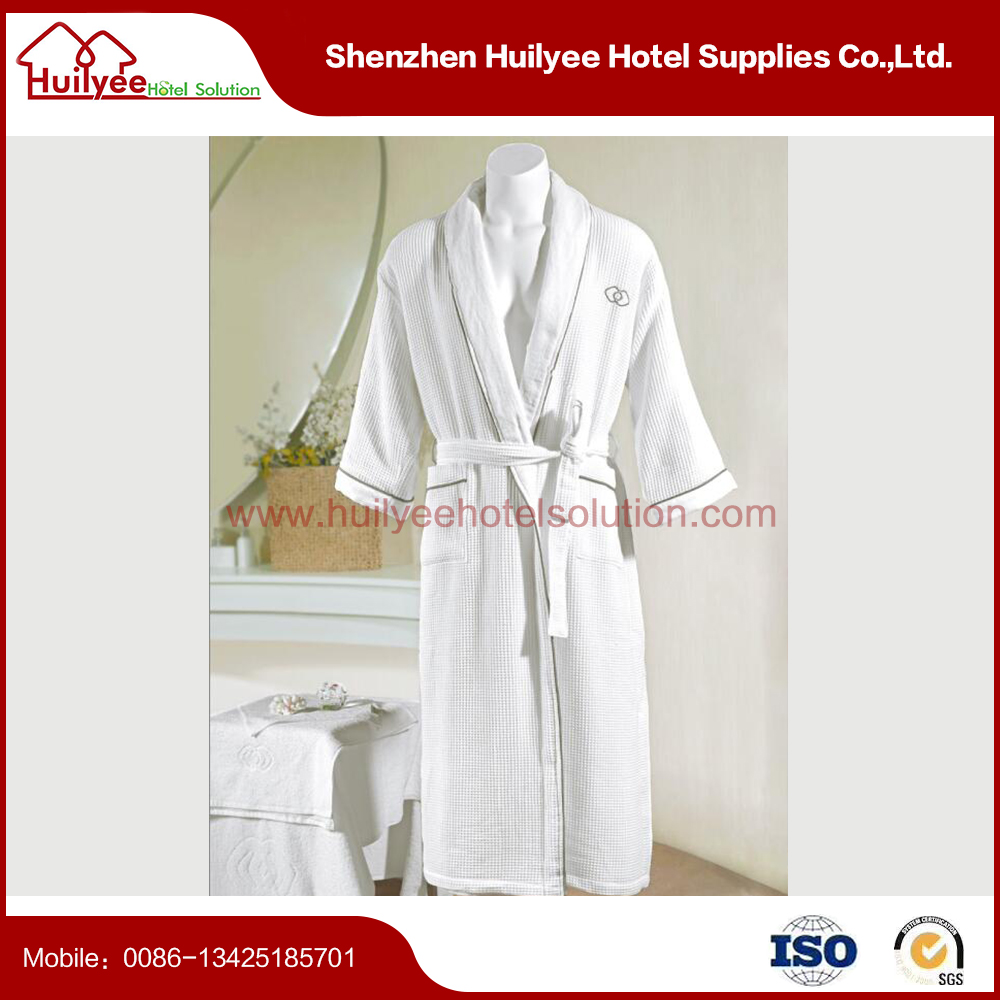 Hotel waffle bathrobe with embroidery logo