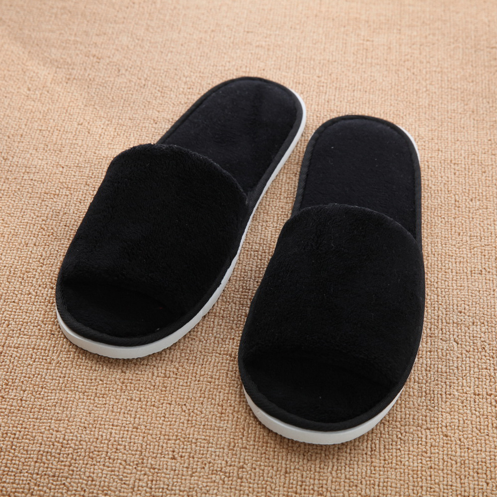 hotel black slippers