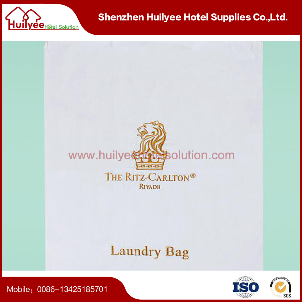 Cotton embroidery hotel laundry bag
