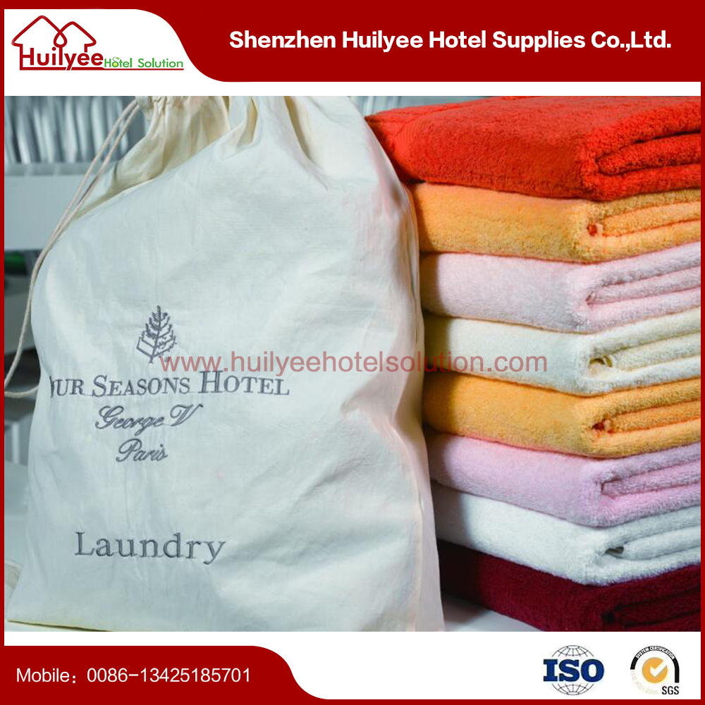 White luxury hotel laundry bag