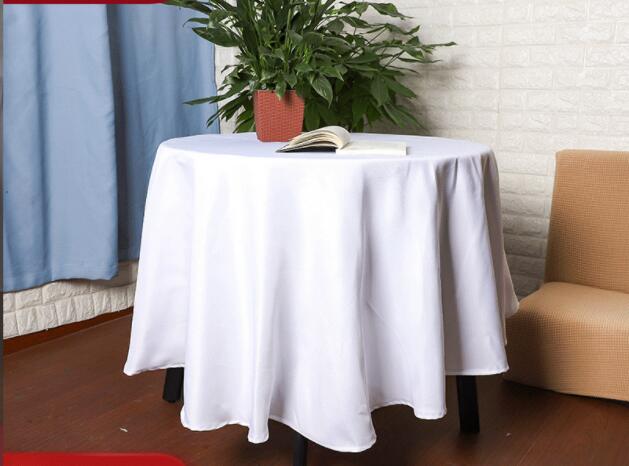 White Ivory Black Table Cloth Round Rectangle Square 100% Polyester Table Cloth Tablecloth for Wedding Party